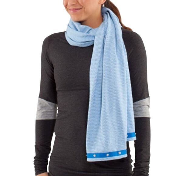Lululemon Vinyasa Scarf Beaming Blue Polar Cream OS Yoga Convertible Wrap - Picture 6 of 6